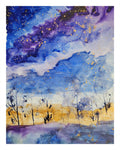Midnight Garden Study – Fine Art Watercolor Print