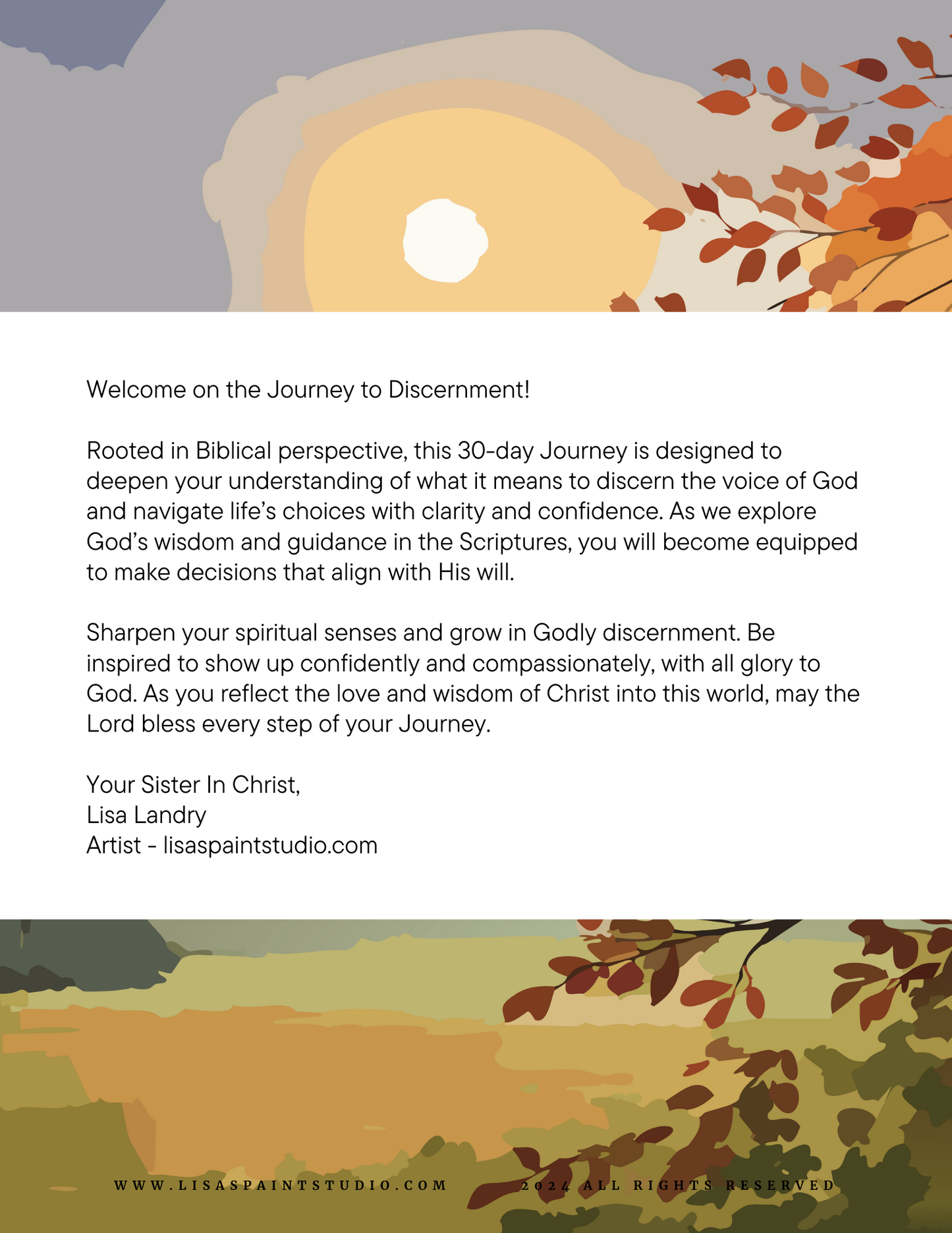 Journey to Discernment, 30 days of prayer e-cards & Journal e-book