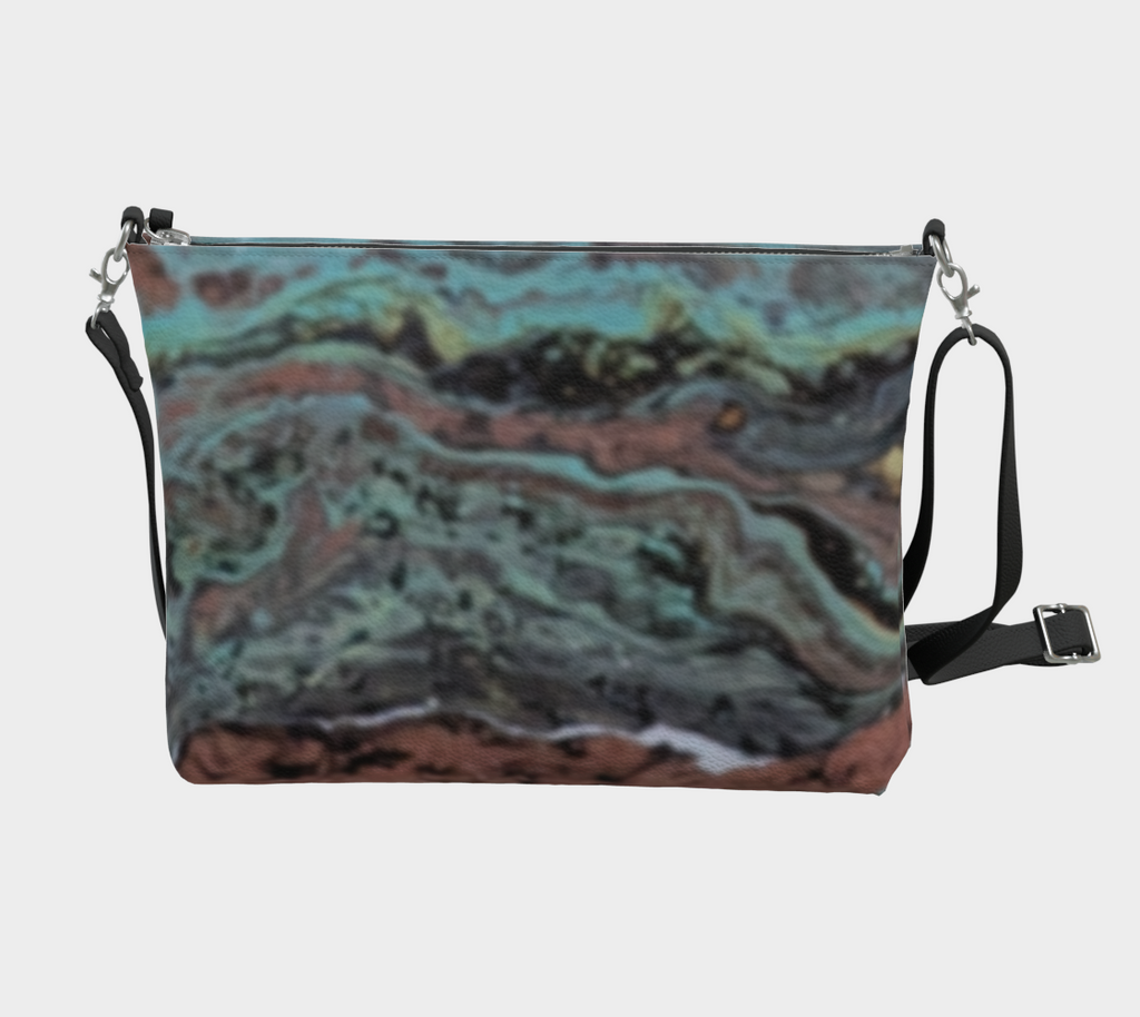 Copper Agate Vegan Leather Crossbody Purse