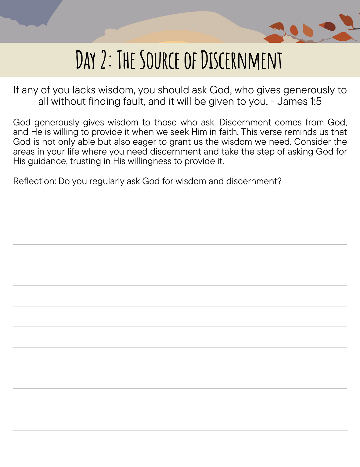 Journey to Discernment, 30 days of prayer e-cards & Journal e-book