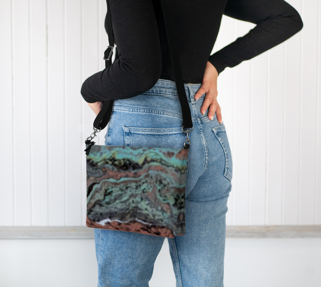 Copper Agate Vegan Leather Crossbody Purse
