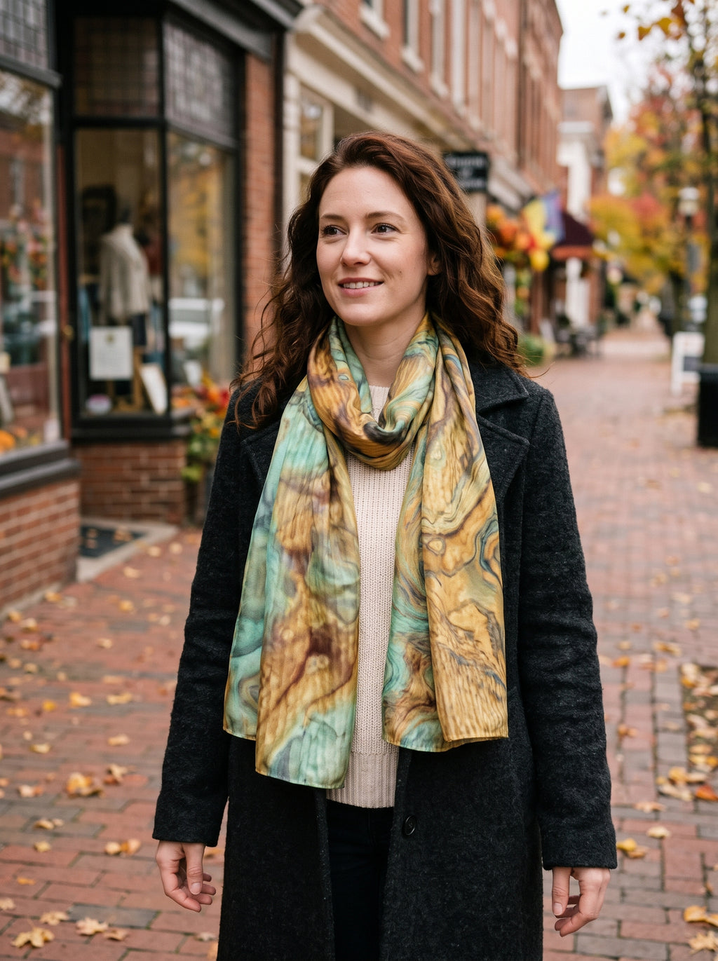 Golden Shores Silk Scarf