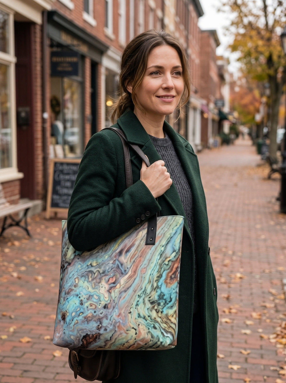Copper Vein Agate Canvas Tote - Fine Art Handbag