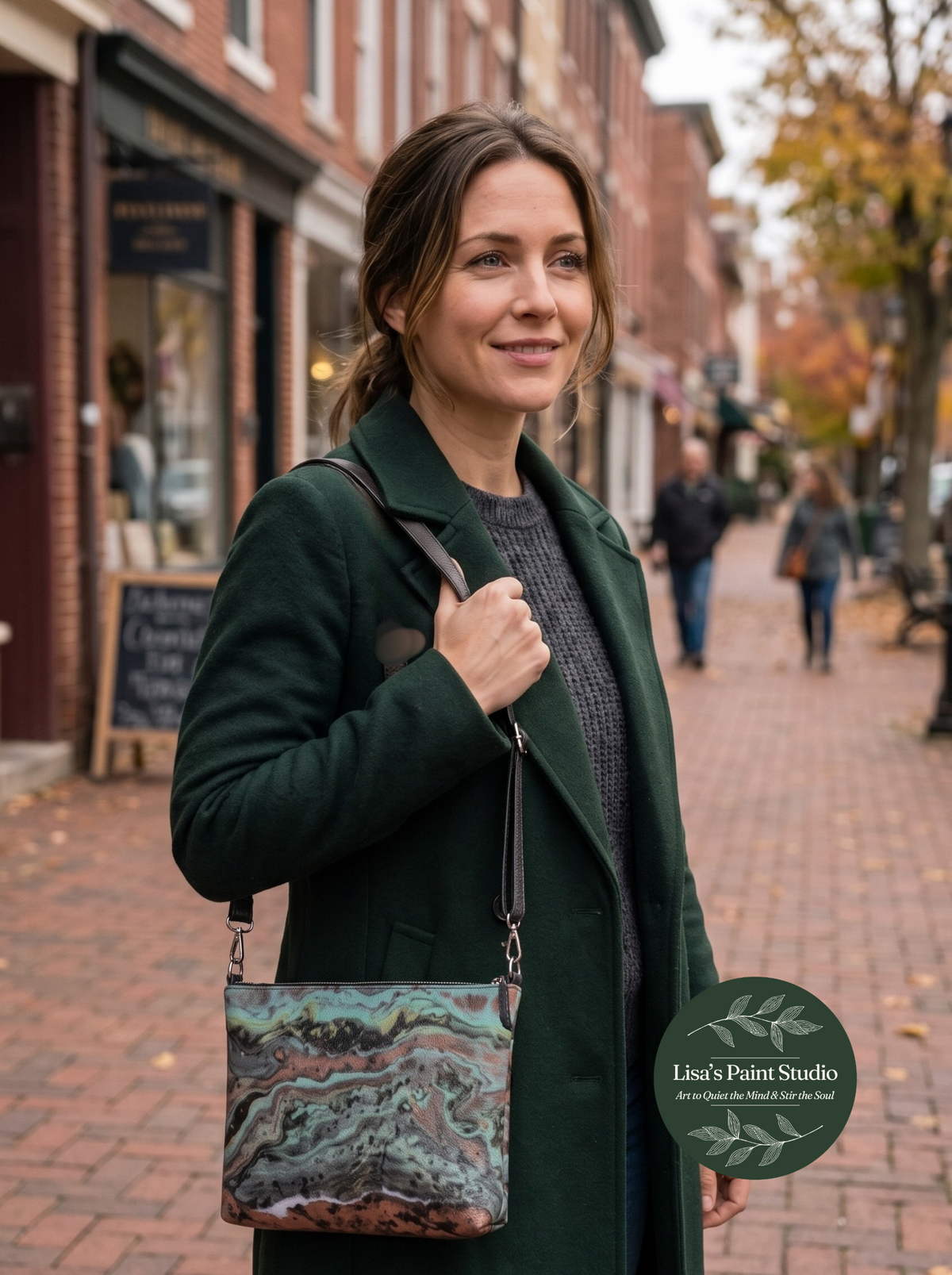 Copper Agate Vegan Leather Crossbody Purse