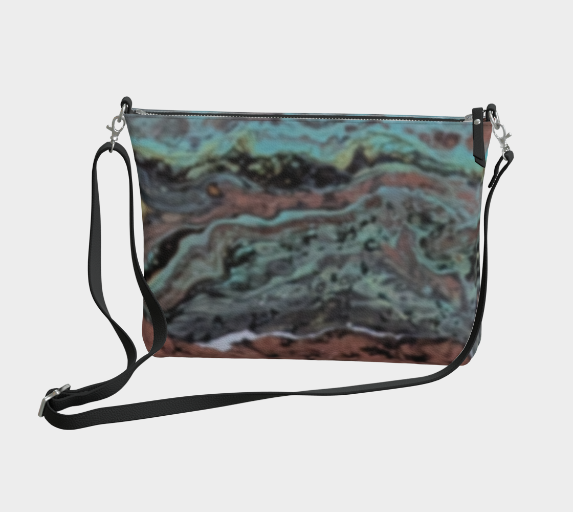 Copper Agate Vegan Leather Crossbody Purse