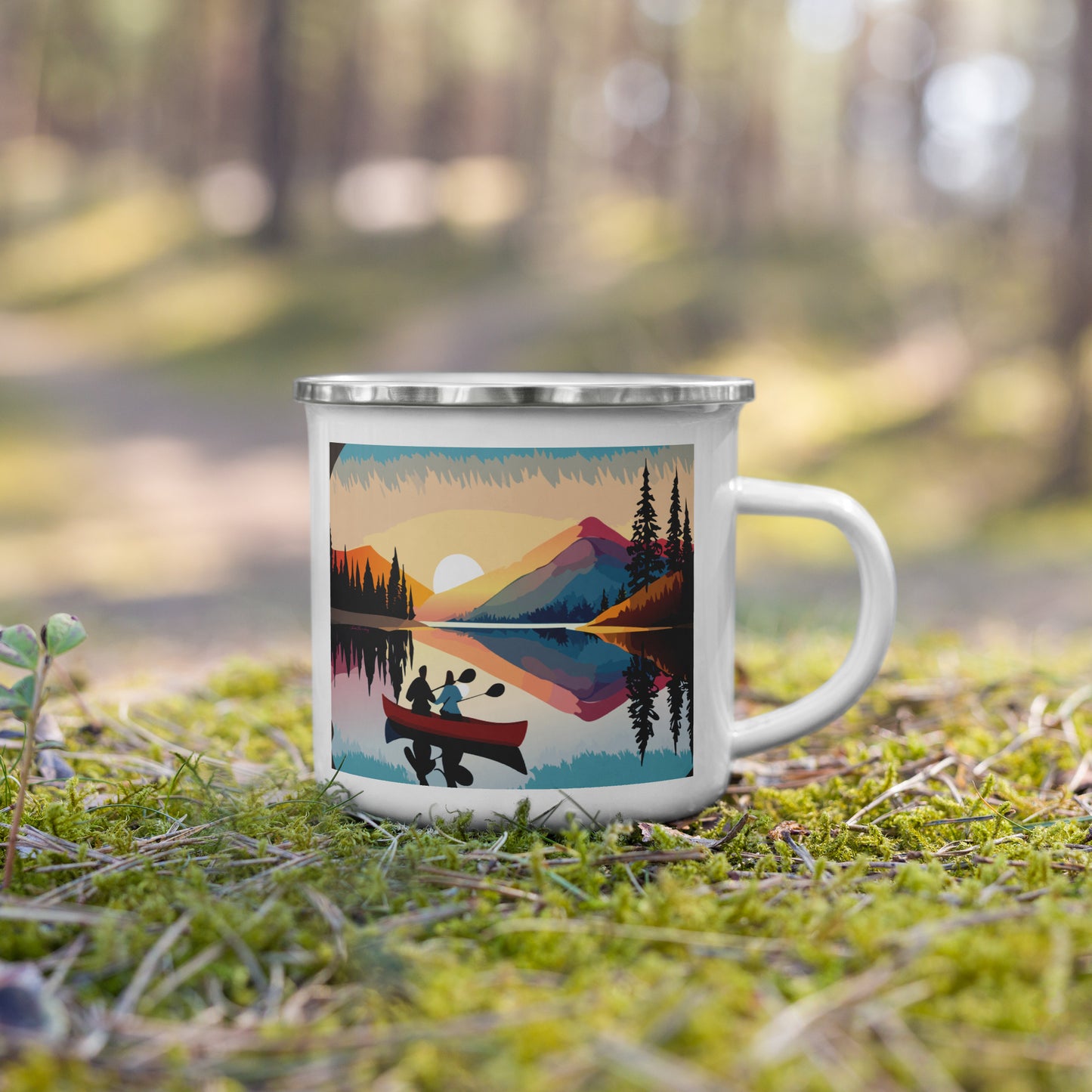 Twilight Canoe Journey, Enamel Mug