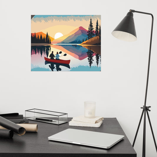 Twilight Canoe Journey, Giclée print poster