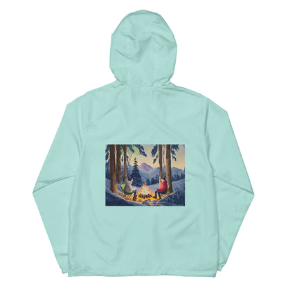 Snowy Mountain Serenity, Unisex lightweight zip up windbreaker