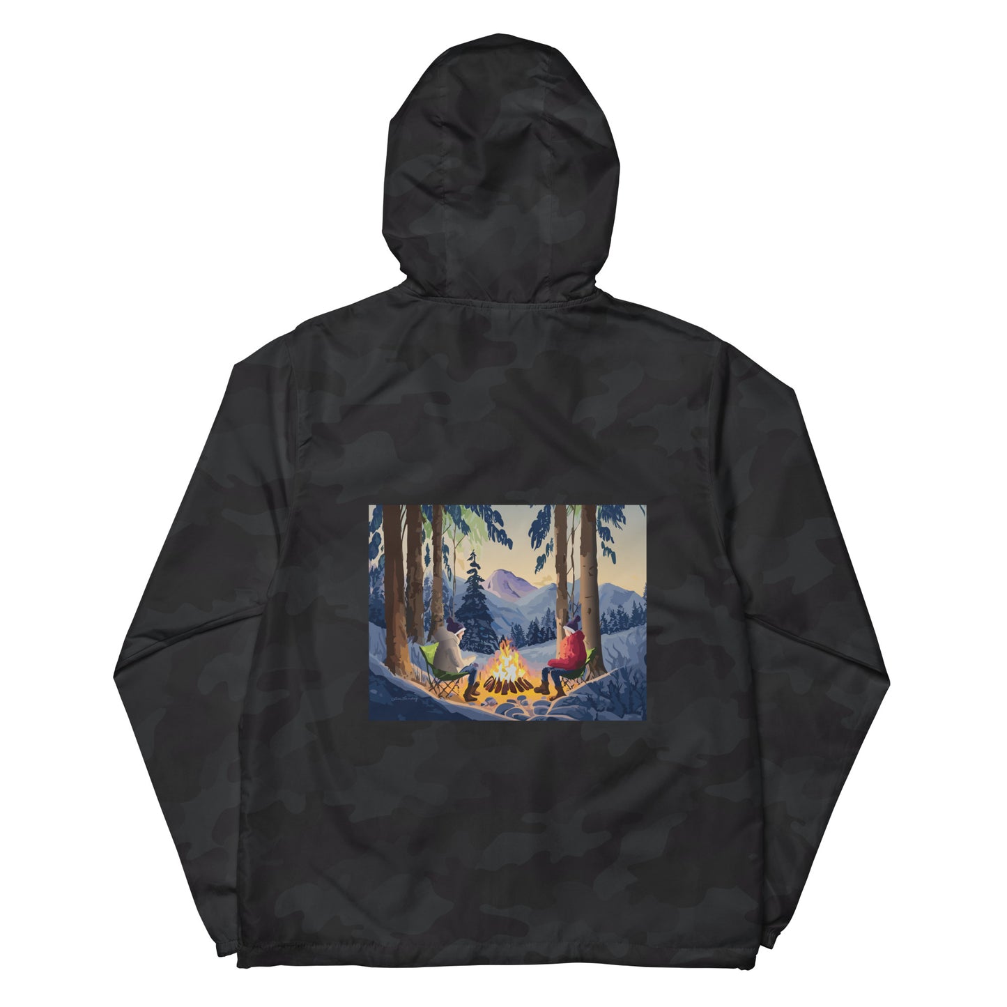 Snowy Mountain Serenity, Unisex lightweight zip up windbreaker