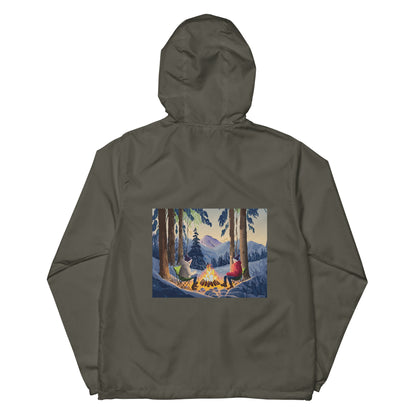 Snowy Mountain Serenity, Unisex lightweight zip up windbreaker