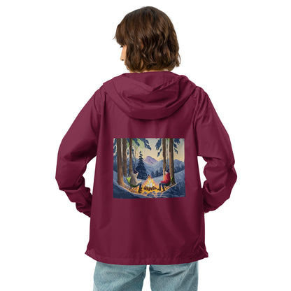 Snowy Mountain Serenity, Unisex lightweight zip up windbreaker