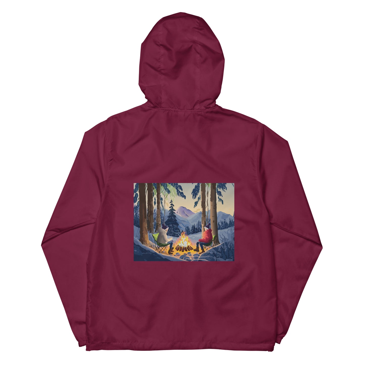 Snowy Mountain Serenity, Unisex lightweight zip up windbreaker